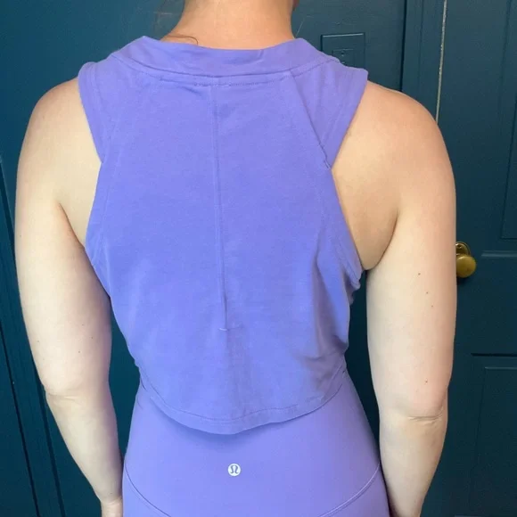 Lululemon Cropped Muscle Tank – Violet Purple | Size 4 - Picture 3 of 6